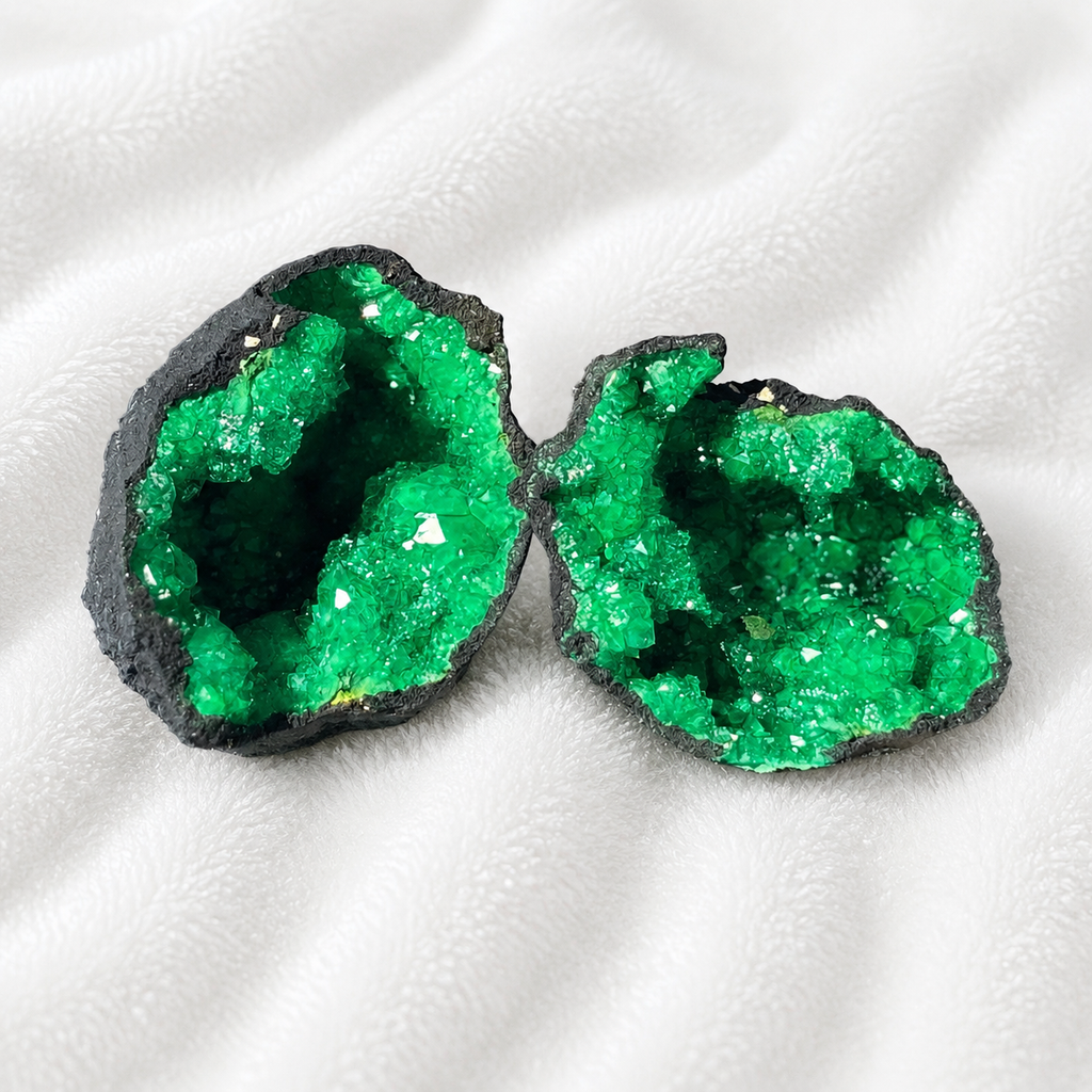 Dyed Green Moroccan Sugar Geode Pre-Cut 2" - 3"
