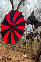 Batwing Pagoda Umbrella [BLACK/RED STRIPED]