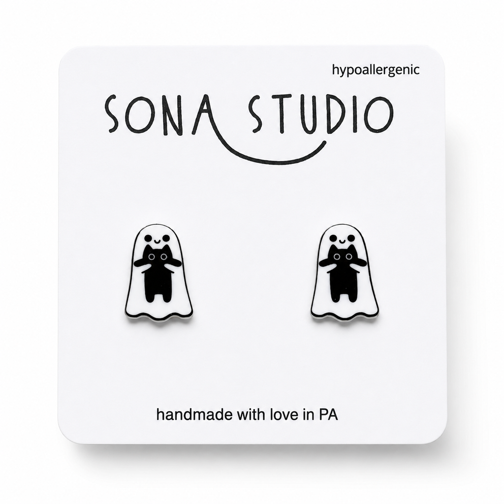 Ghost and Kitty Earrings