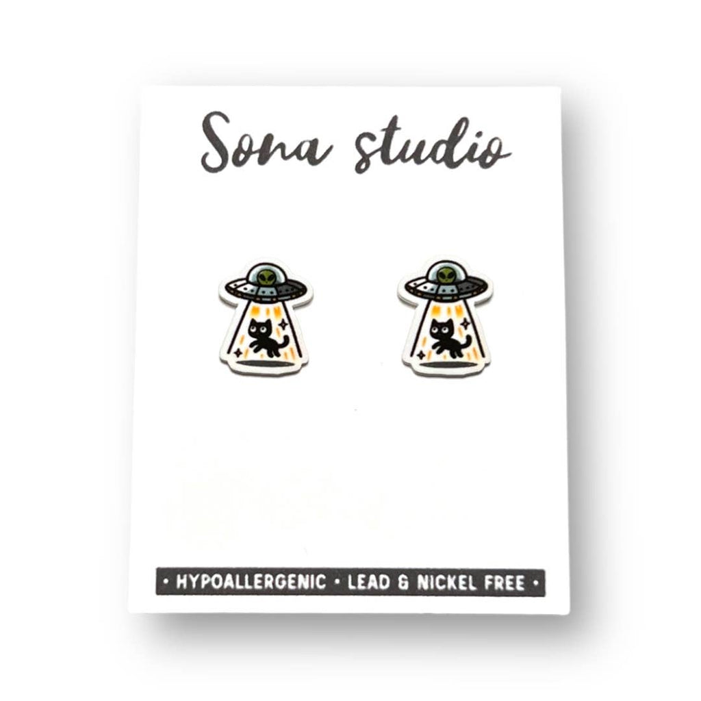 Beam Me Up Kitty Earrings