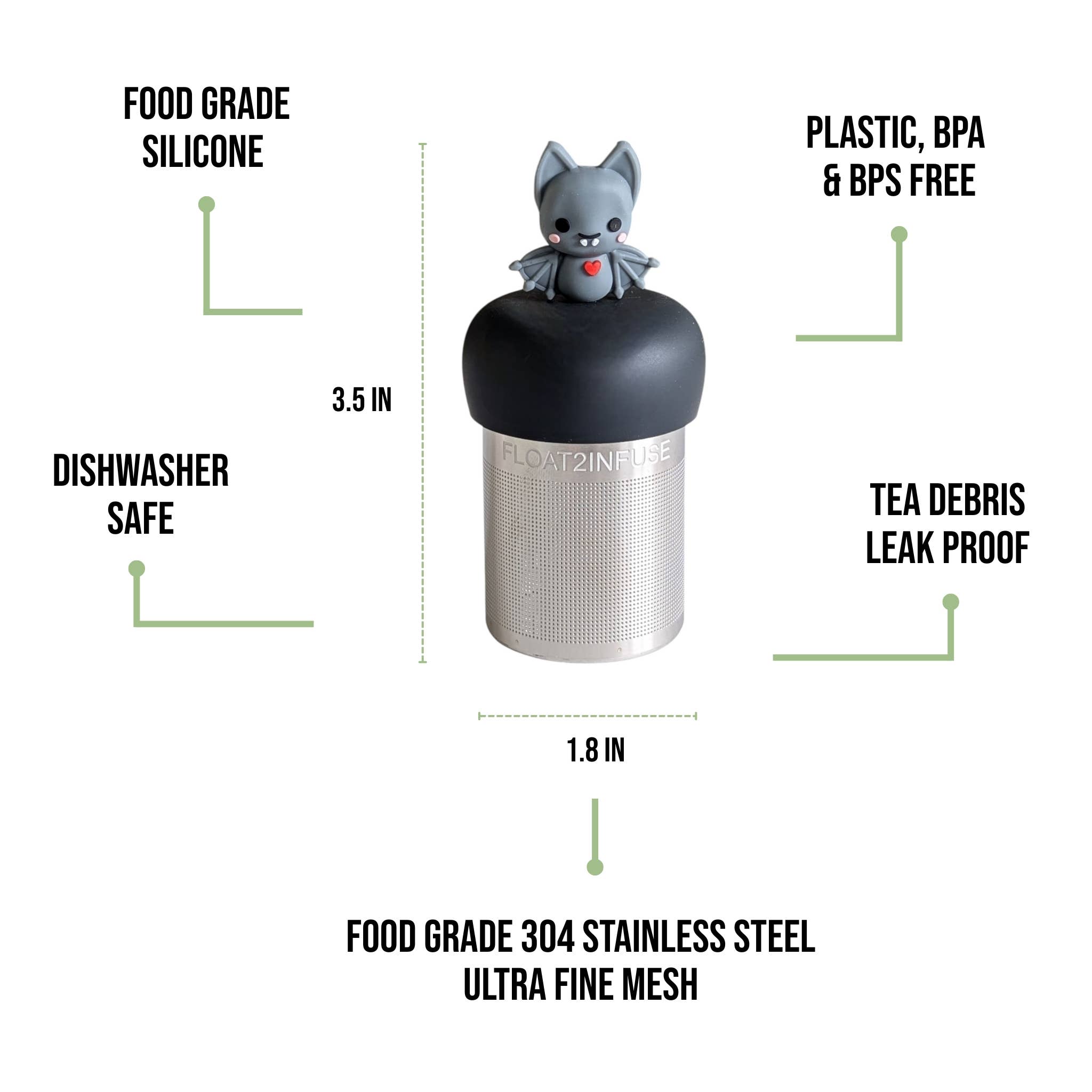 Vampire Bat | Floating Tea Steeper| Red Heart
