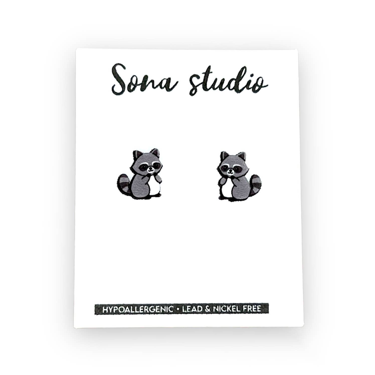 Raccoon Earrings