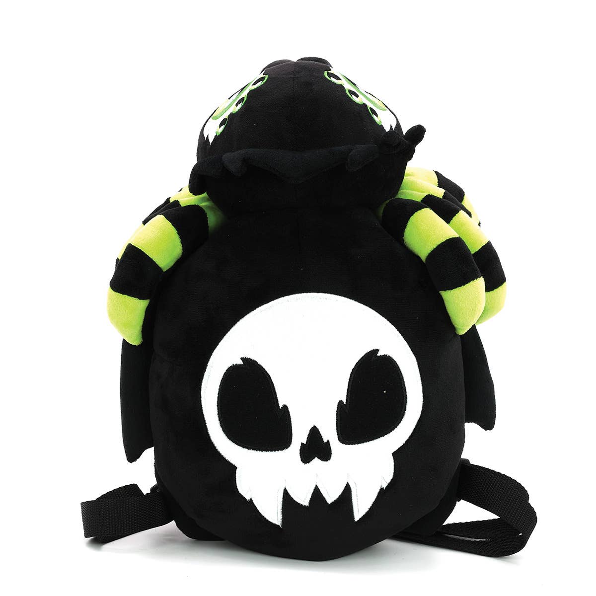Glow in the Dark Skull Spider Plush Backpack in Polyester