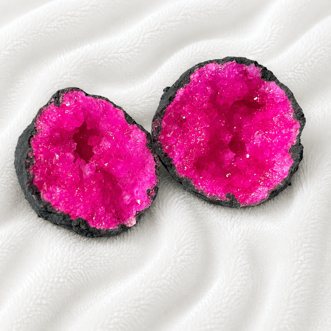 Dyed Pink Moroccan Sugar Geode  Pre-Cut  2" - 3"