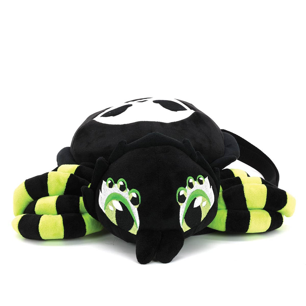 Glow in the Dark Skull Spider Plush Backpack in Polyester