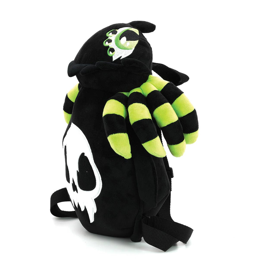 Glow in the Dark Skull Spider Plush Backpack in Polyester