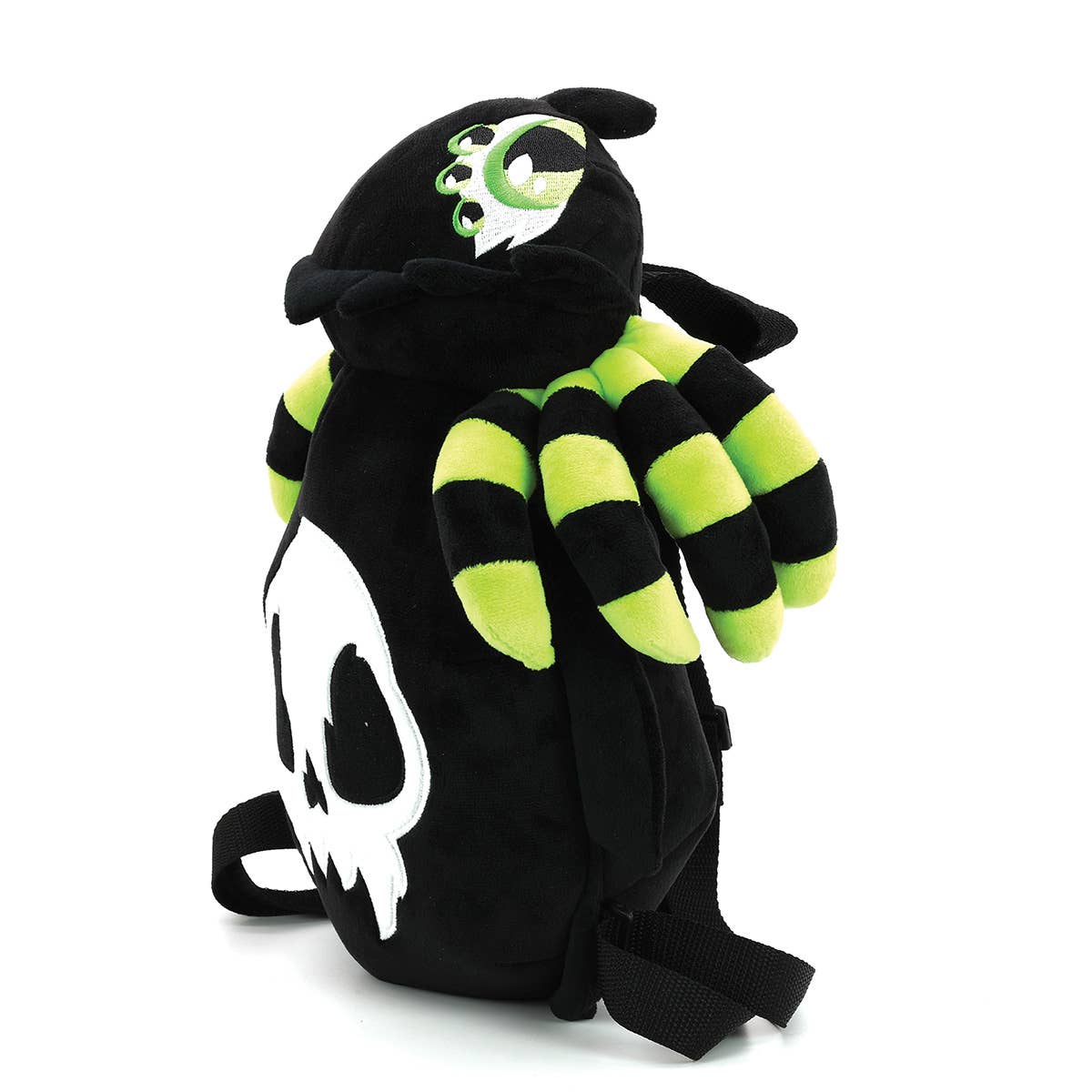 Glow in the Dark Skull Spider Plush Backpack in Polyester