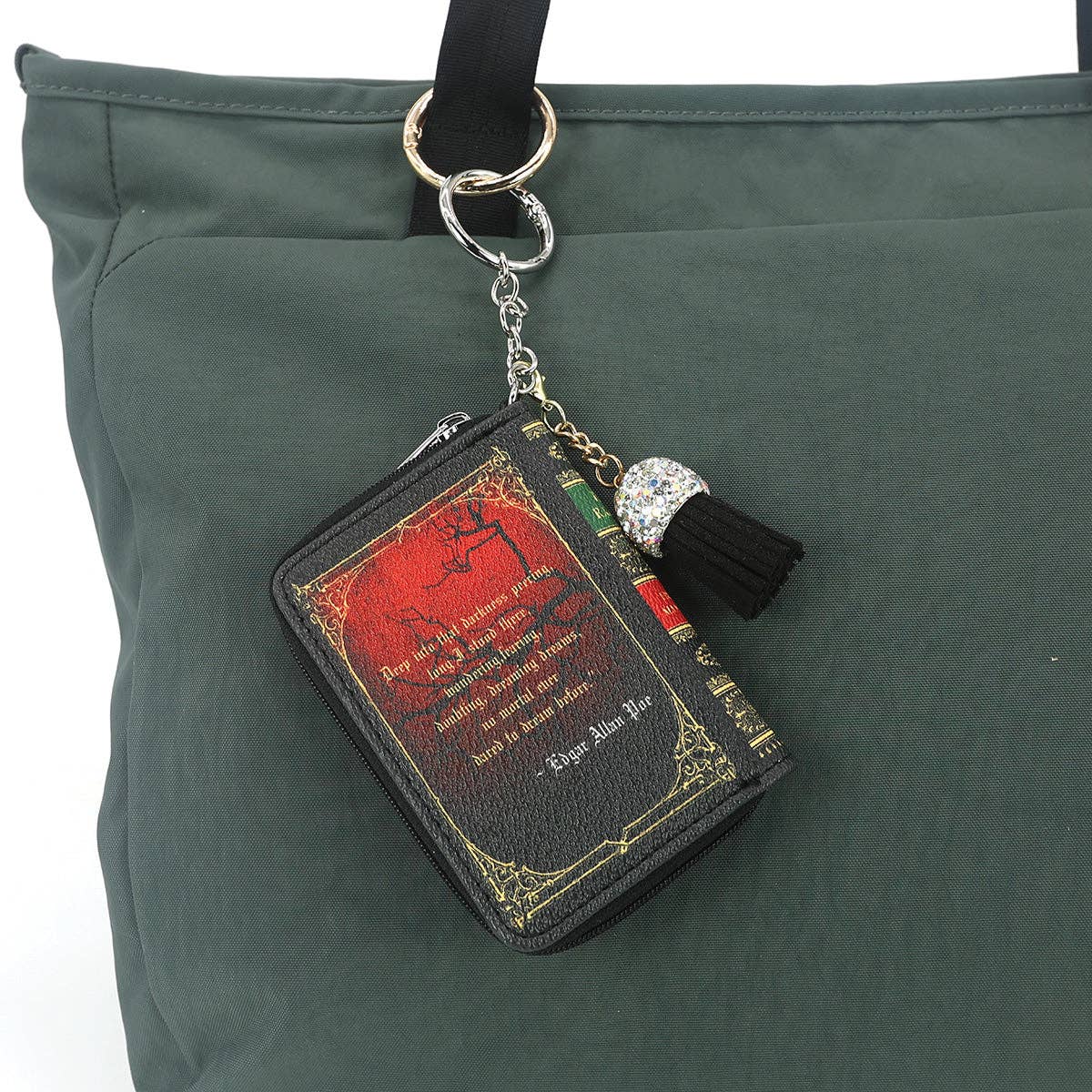 RAVEN BOOK BAG CHARM COIN PURSE IN VINYL