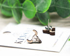Animal Skull Wood Stud Earrings