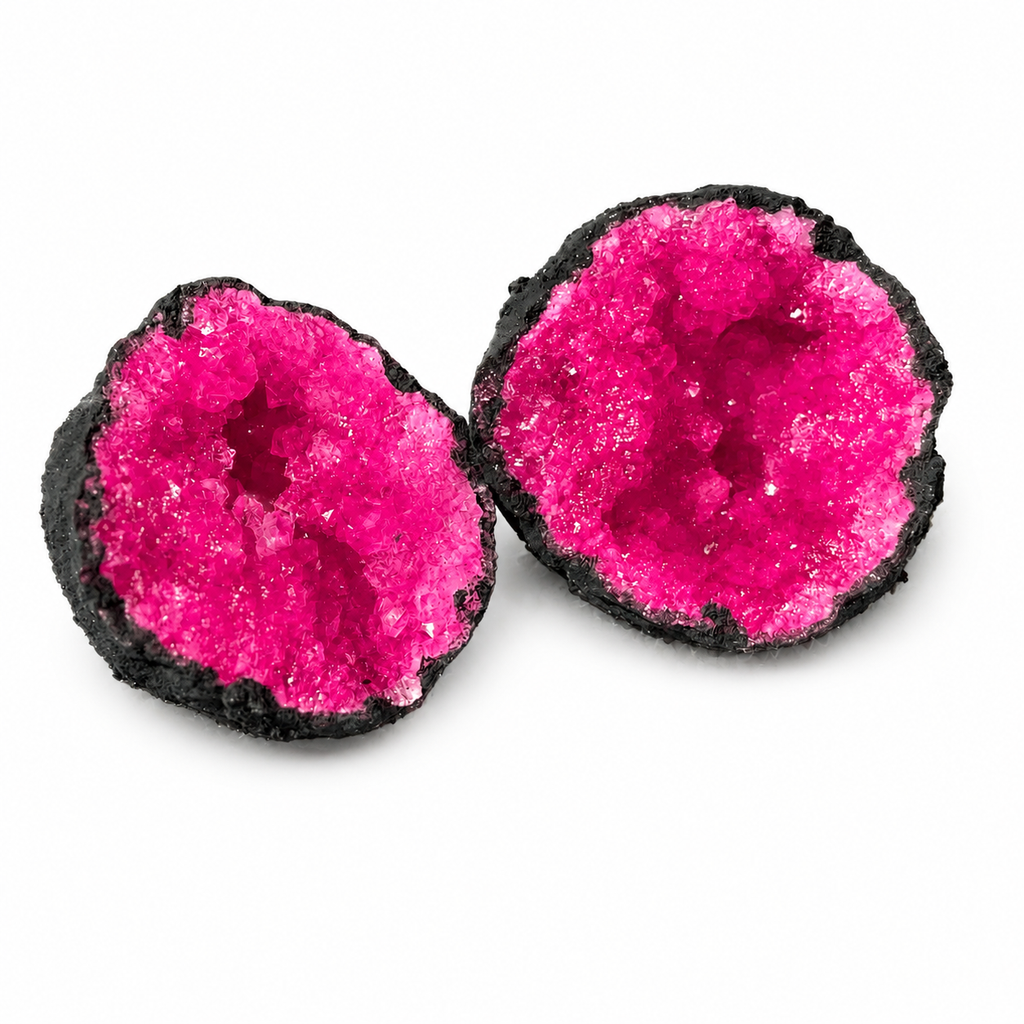 Dyed Pink Moroccan Sugar Geode  Pre-Cut  2" - 3"