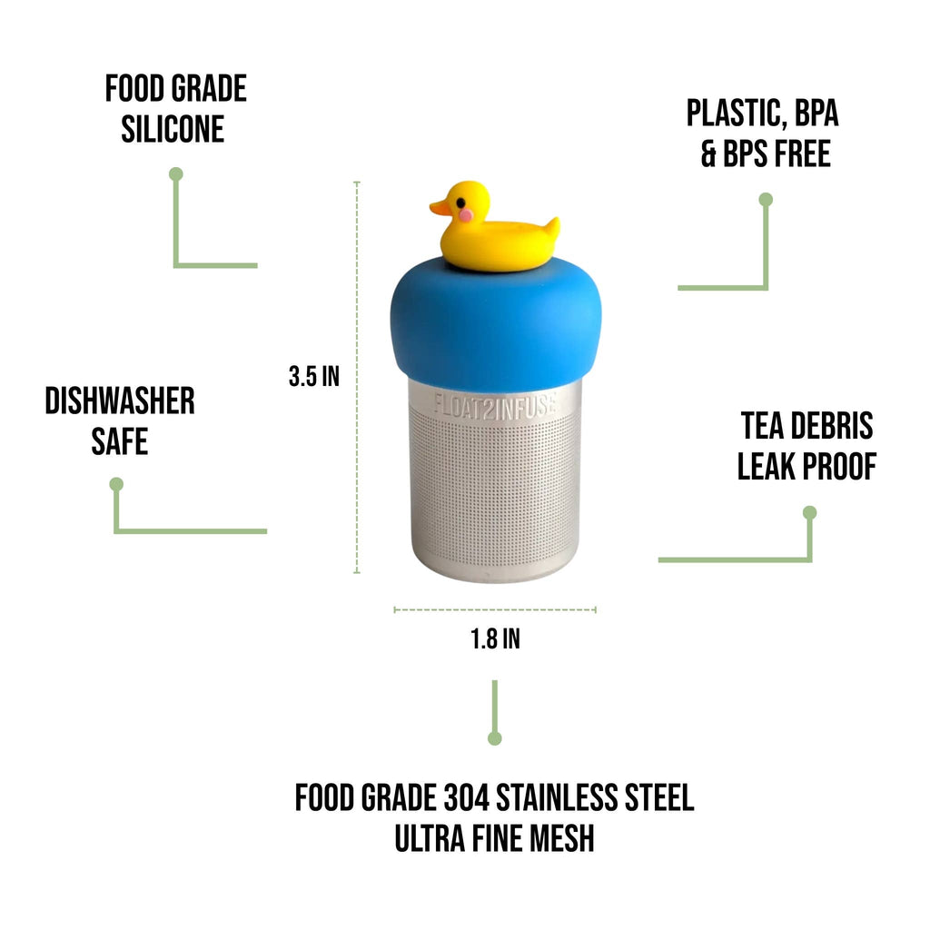 Rubber Duckie | Floating Tea Infuser | Blue Base | Yellow