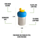Rubber Duckie | Floating Tea Infuser | Blue Base | Yellow
