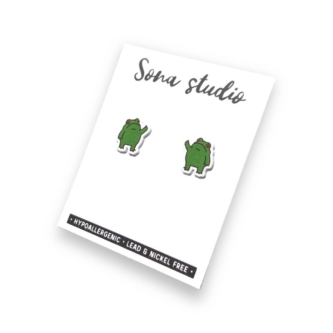 Feisty Frog Earrings