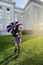 Batwing Pagoda Umbrella [BLACK/LIGHT PURPLE]