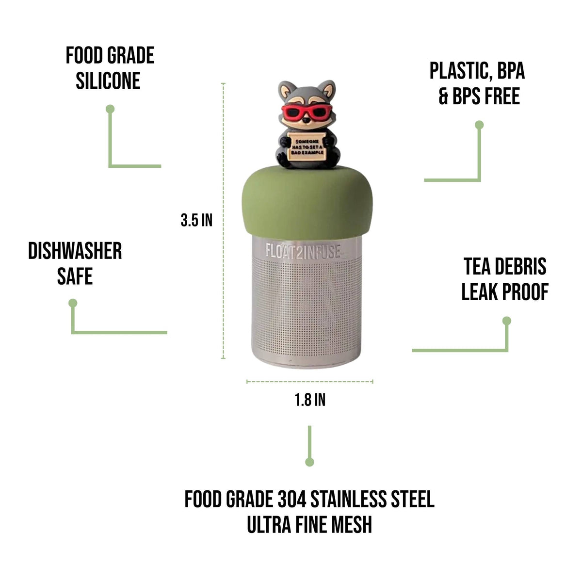 Bad Example Raccoon  Floating Tea Infuser