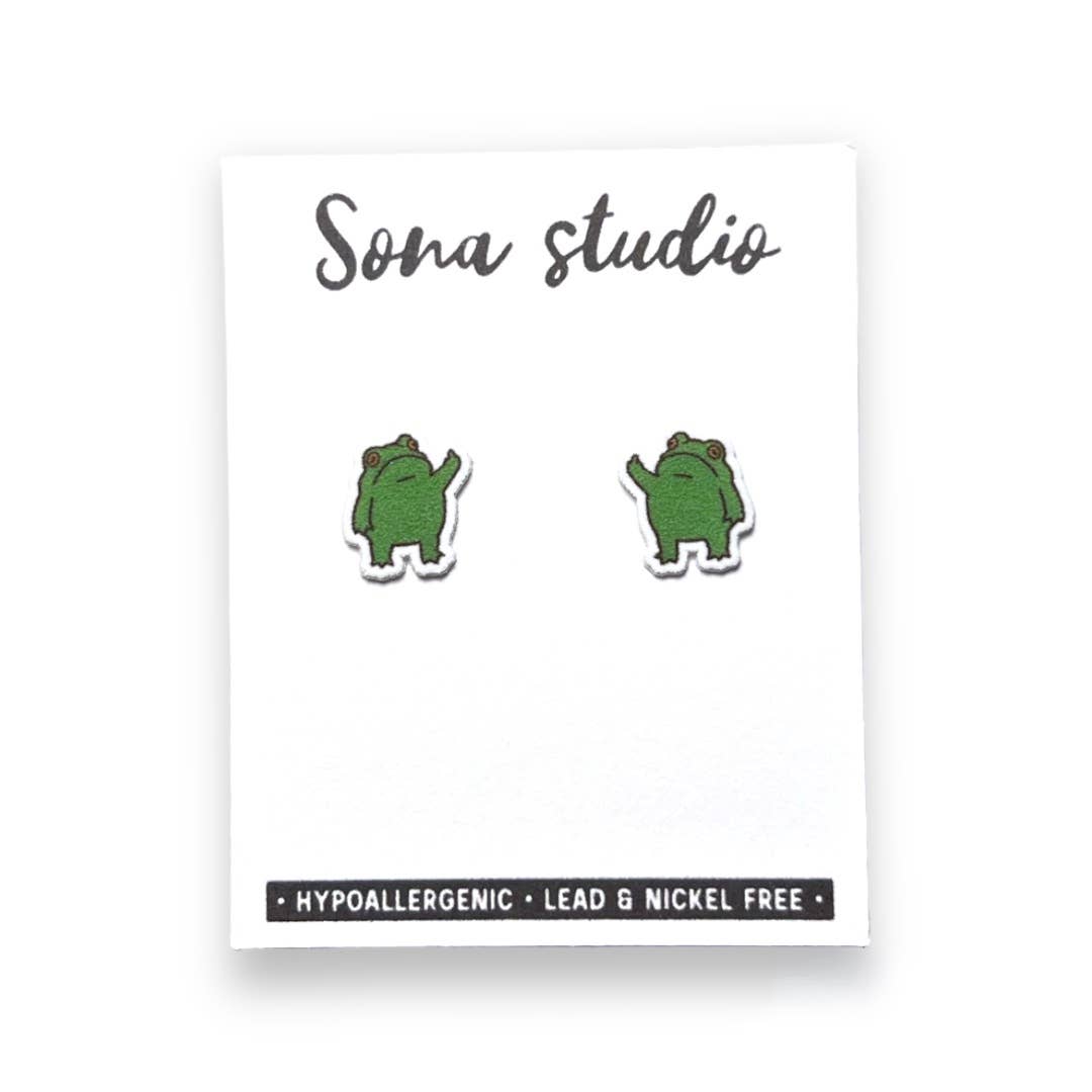 Feisty Frog Earrings