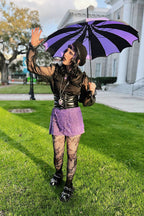 Batwing Pagoda Umbrella [BLACK/LIGHT PURPLE]