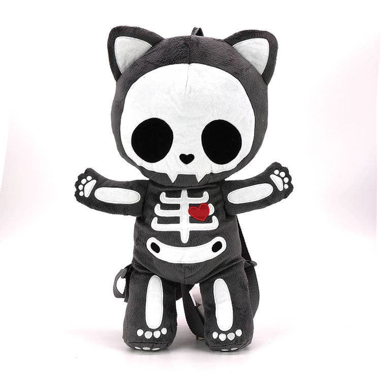 PLUSH SKLETON CAT BACKPACK