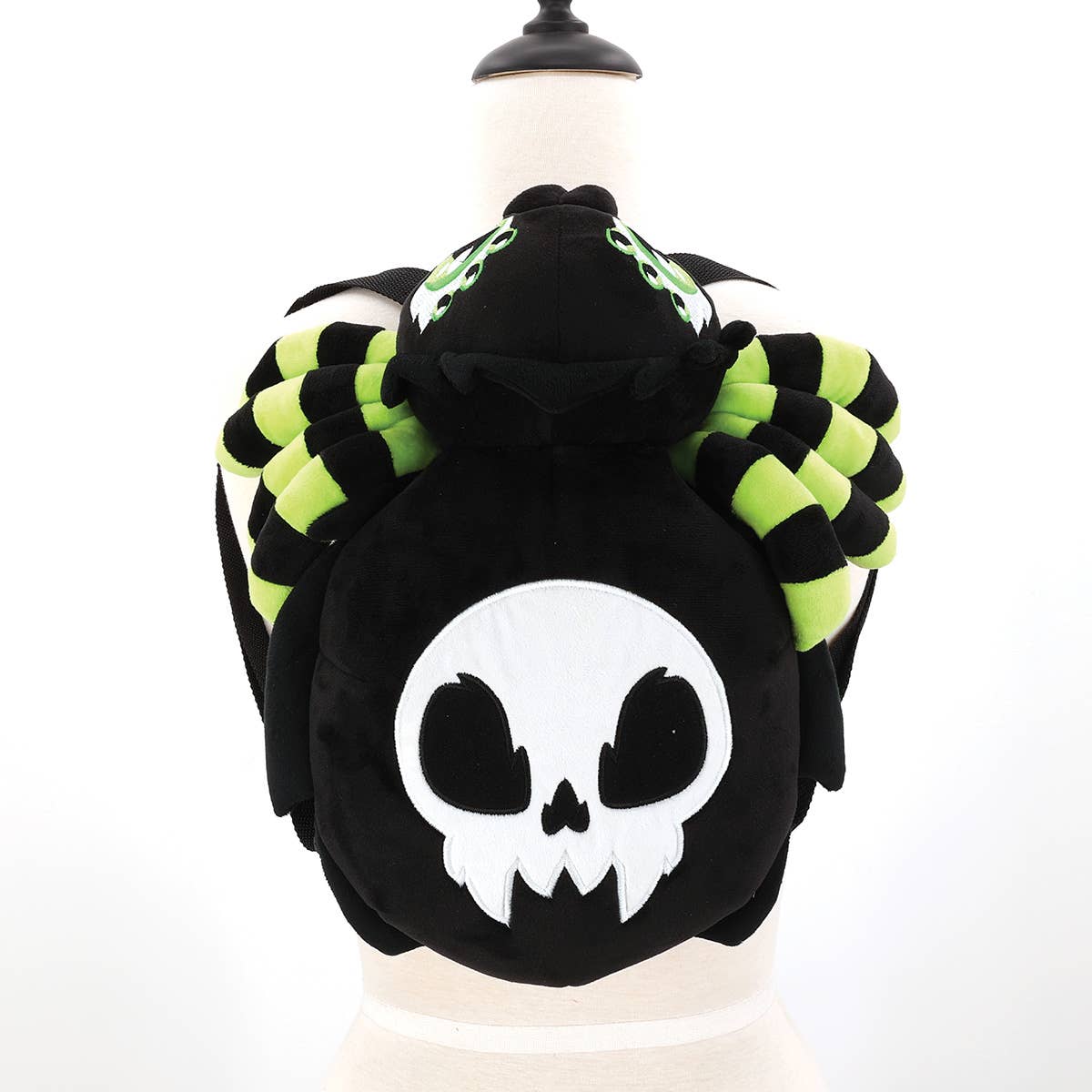 Glow in the Dark Skull Spider Plush Backpack in Polyester