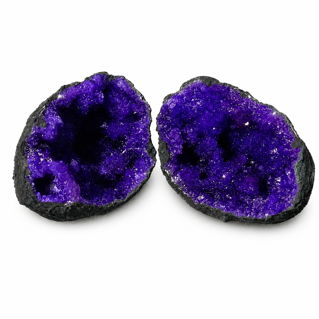 Dyed Purple Moroccan Sugar Geode - Pre-Cut  2" - 3"