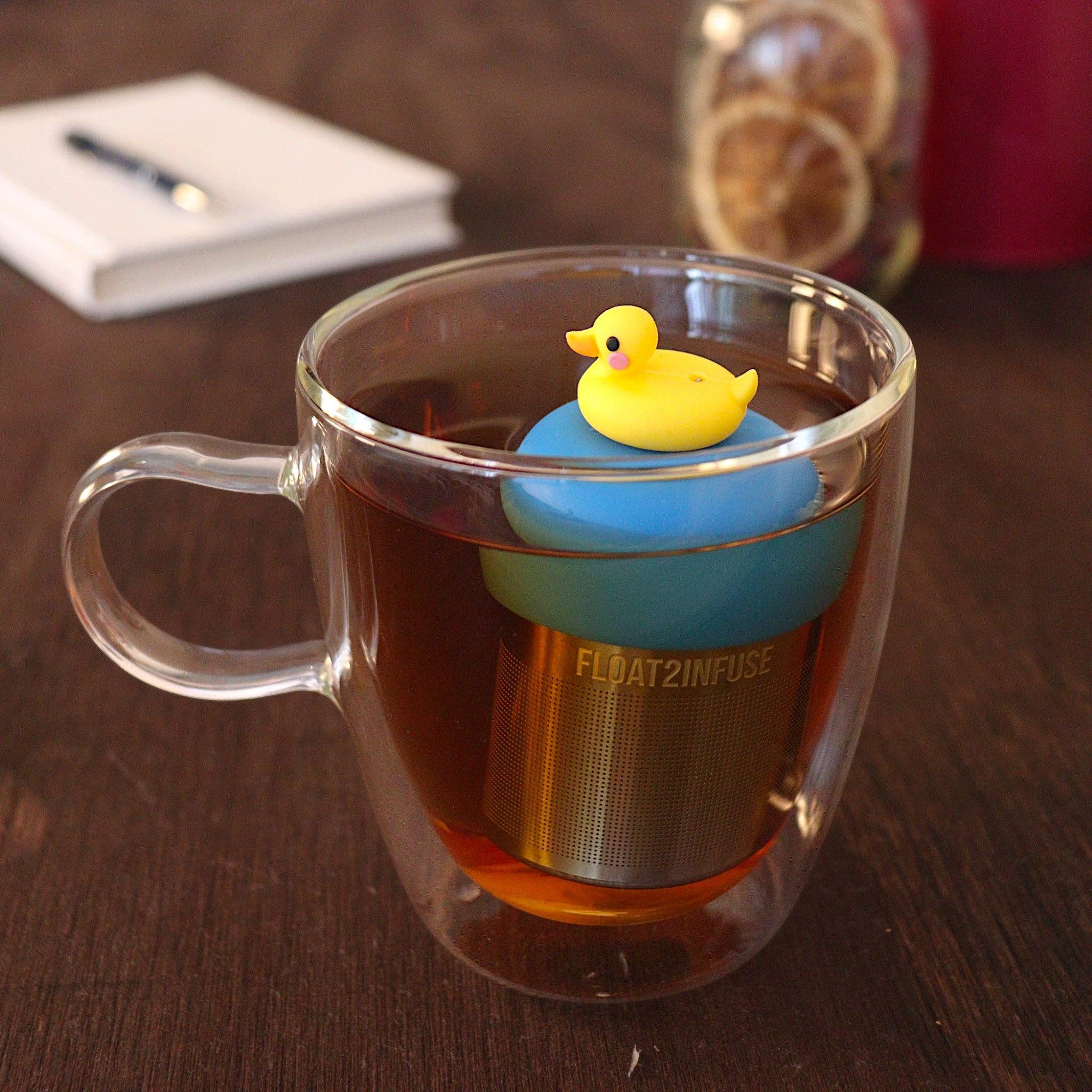 Rubber Duckie | Floating Tea Infuser | Blue Base | Yellow