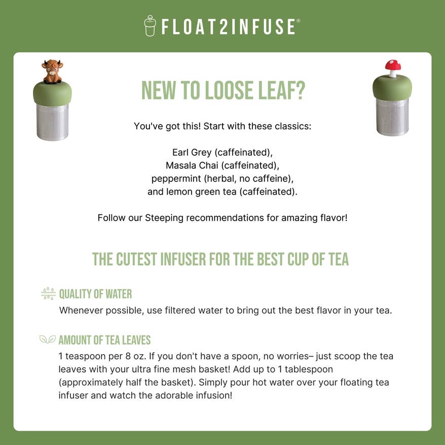 Pit Bull Puppy | Floating Tea Infuser | Green Base | Blue