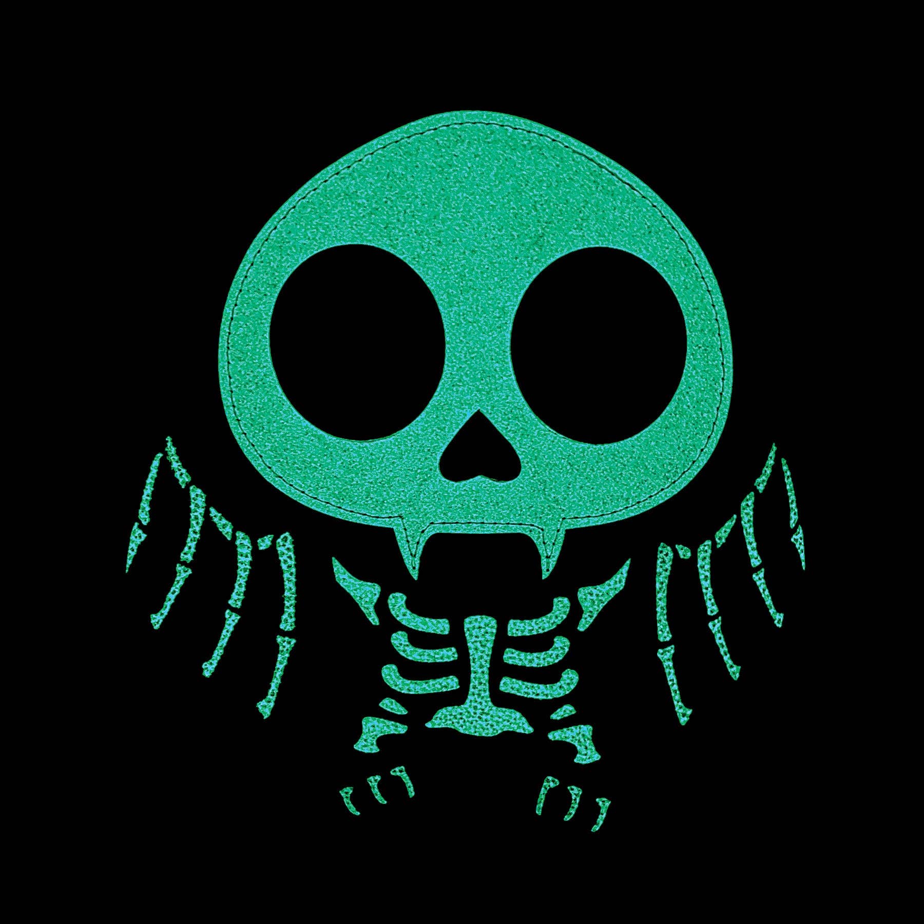 Glow in the Dark Skeleton Bat Shoulder Bag in Vinyl