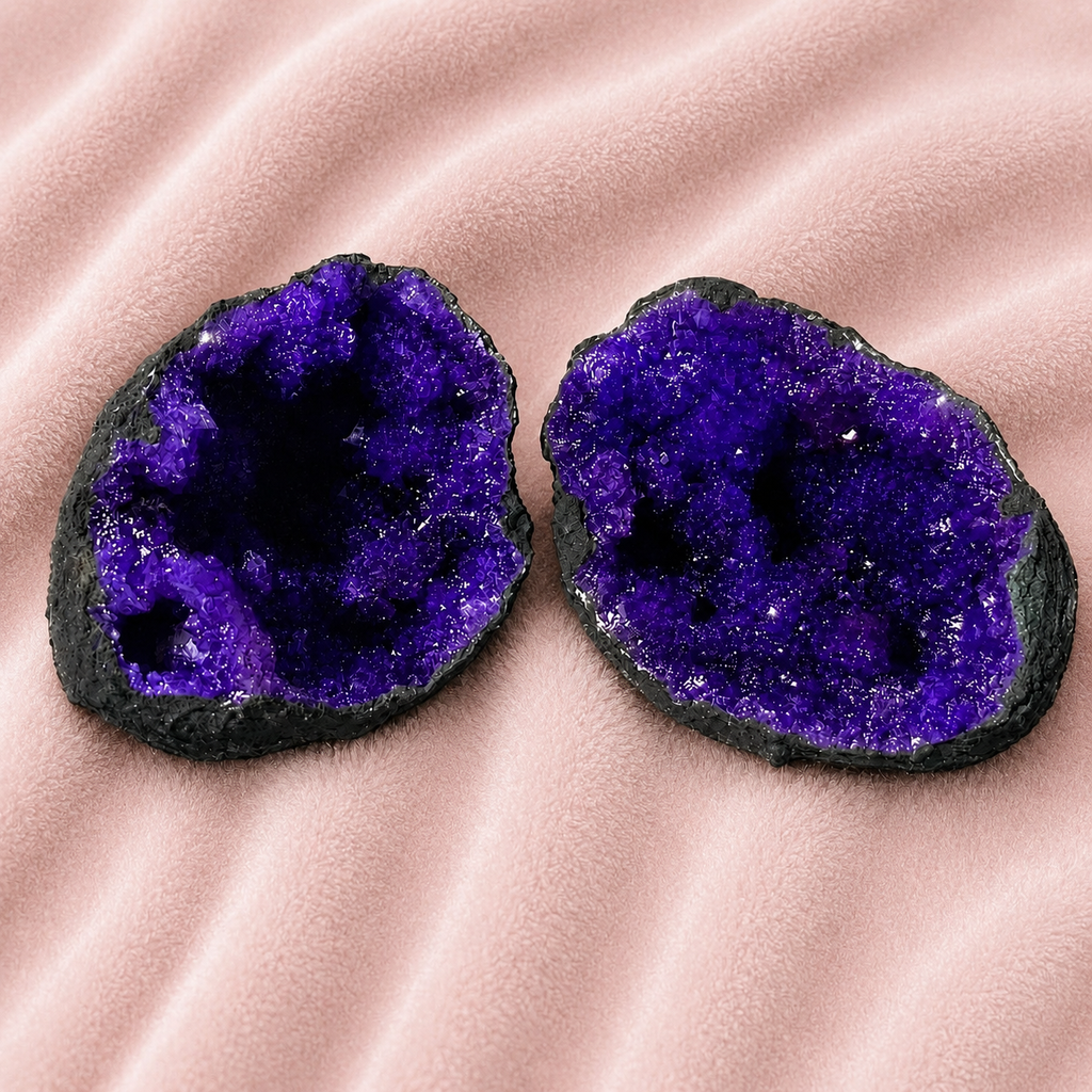 Dyed Purple Moroccan Sugar Geode - Pre-Cut  2" - 3"