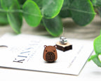 Capybara Wood Stud Earrings