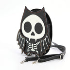 Glow in the Dark Skeleton Bat Shoulder Bag in Vinyl