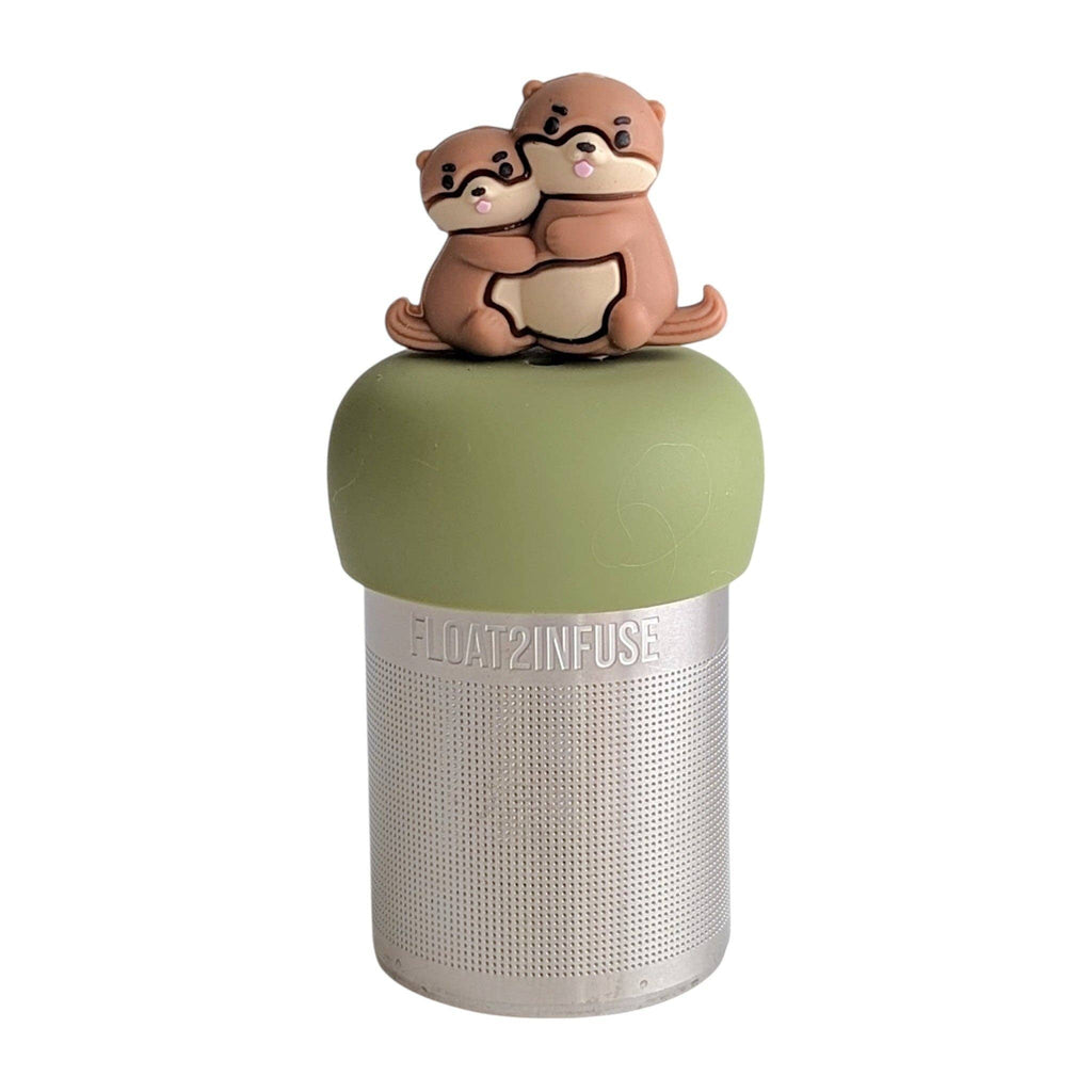 Mom & Baby Otter | Floating Tea Infuser | Green Base | Brown