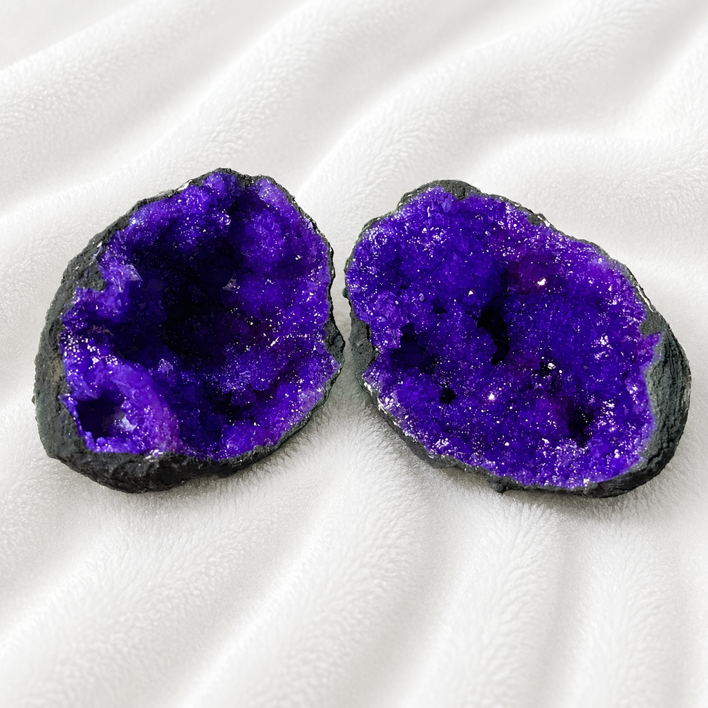 Dyed Purple Moroccan Sugar Geode - Pre-Cut  2" - 3"