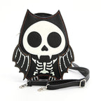 Glow in the Dark Skeleton Bat Shoulder Bag in Vinyl